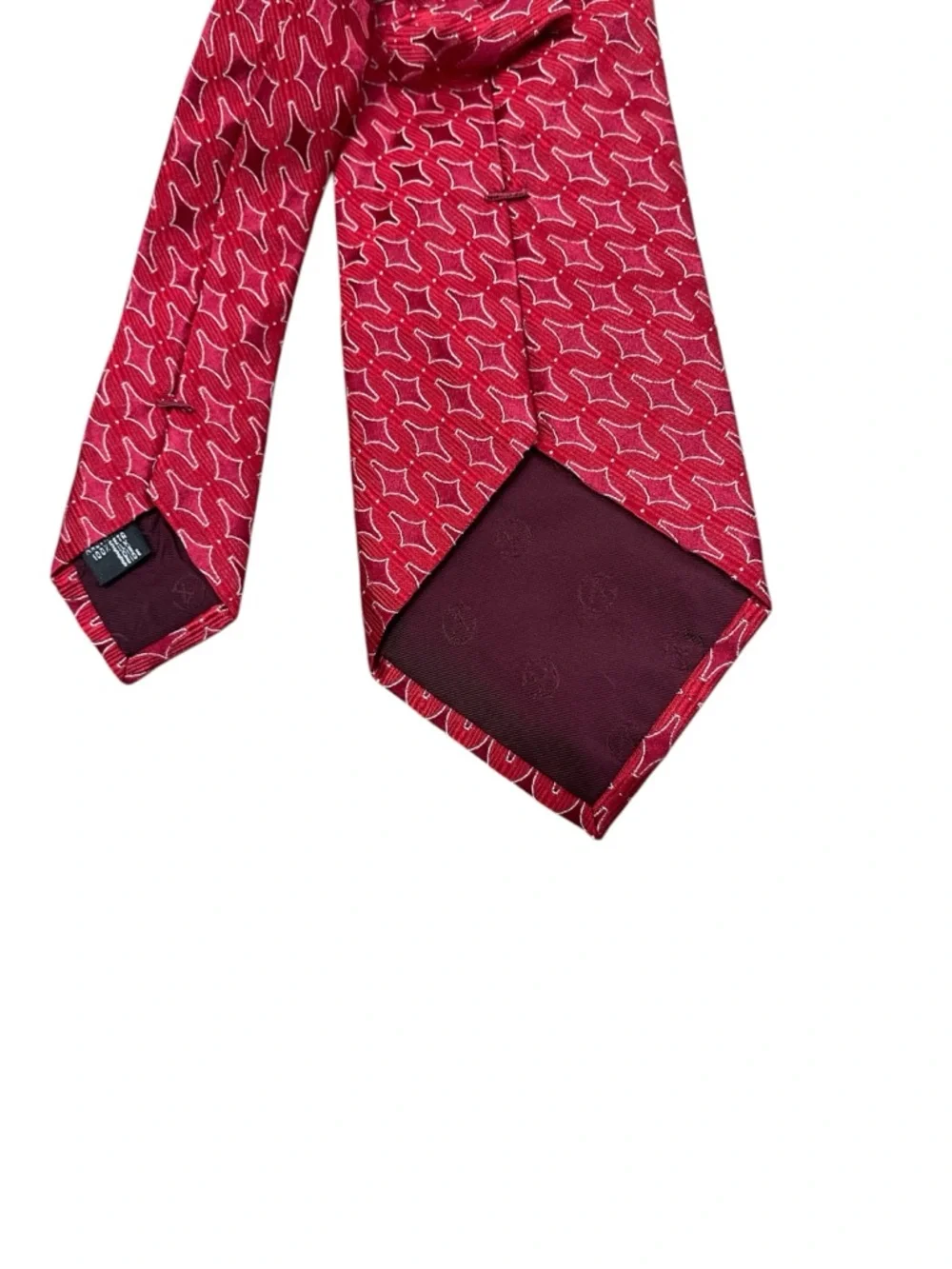 Giorgio Armani Red Geometric Silk Tie